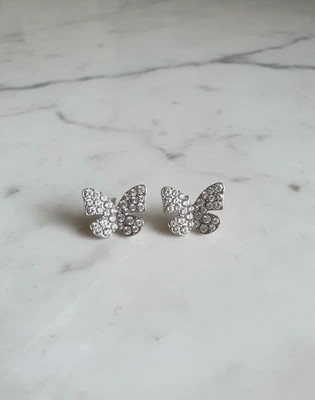 Sparkling Butterfly Stud Earrings
