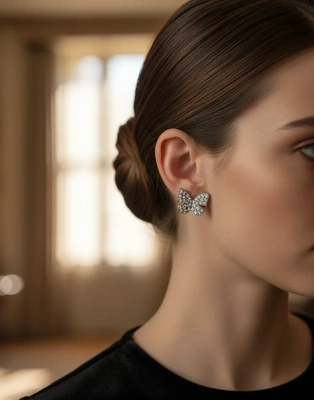 Sparkling Butterfly Stud Earrings