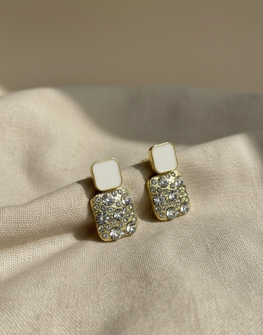 Opulence Ivory Crystal Earrings